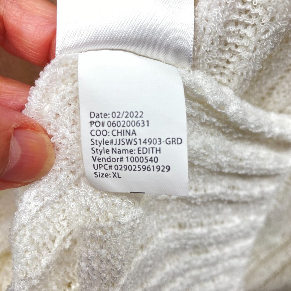 Jessica Simpson Edith Sweater Tank Top, Size XL, White Racerback V-Neck, NEW - Picture 13 of 14